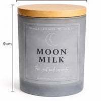 Moon Milk Luxury Scented Candle | Hand-Poured Soy Wax with Wooden Lid - Aurora Bloom Crafts