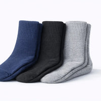 Kids School Socks 3 Pair Pack – Soft, Durable & Reinforced Crew Socks (Navy, Black & Grey)
