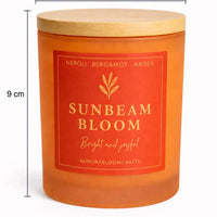 Sunbeam Bloom Luxury Scented Candle | Hand-Poured Soy Wax with Wooden Lid - Aurora Bloom Crafts