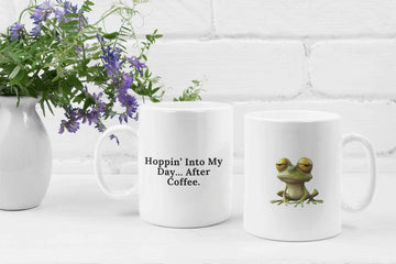 Funny Frog Coffee Mug - Hoppin' Into My Day with Coffee Fun