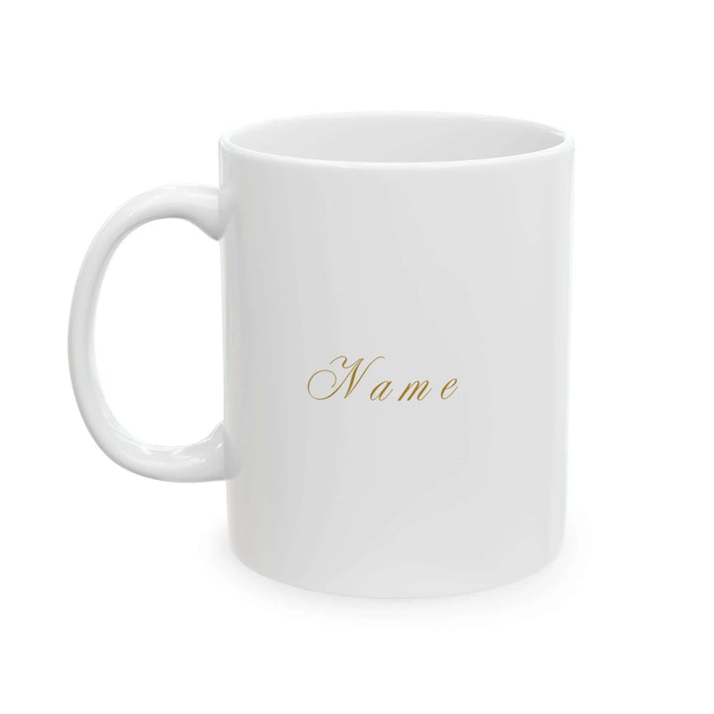 Personalized Floral Initial Mug -Elegant Gold Lettering - Aurora Bloom Crafts