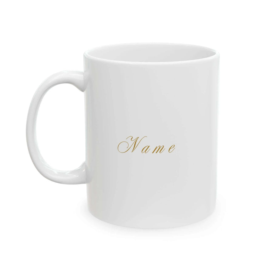 Personalized Floral Initial Mug -Elegant Gold Lettering - Aurora Bloom Crafts