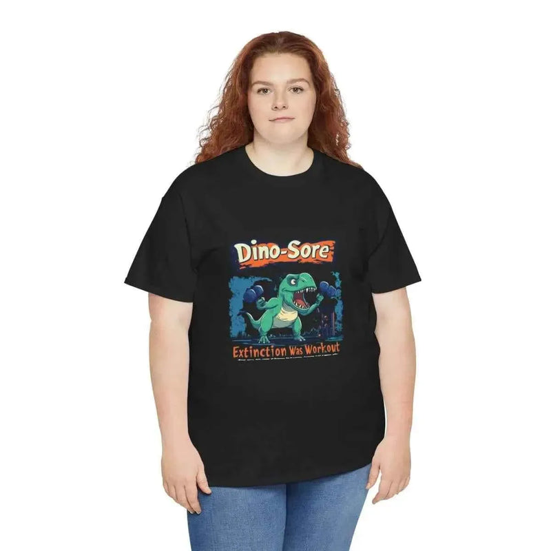 Funny Gym T-Shirt - Dino-Sore Extinction Workout Design