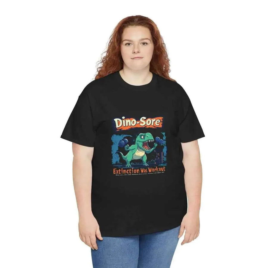 Funny Gym T-Shirt - Dino-Sore Extinction Workout Design