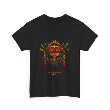 Warrior Tribe T-Shirt - Warrior Mask -Oversized - Aurora Bloom Crafts