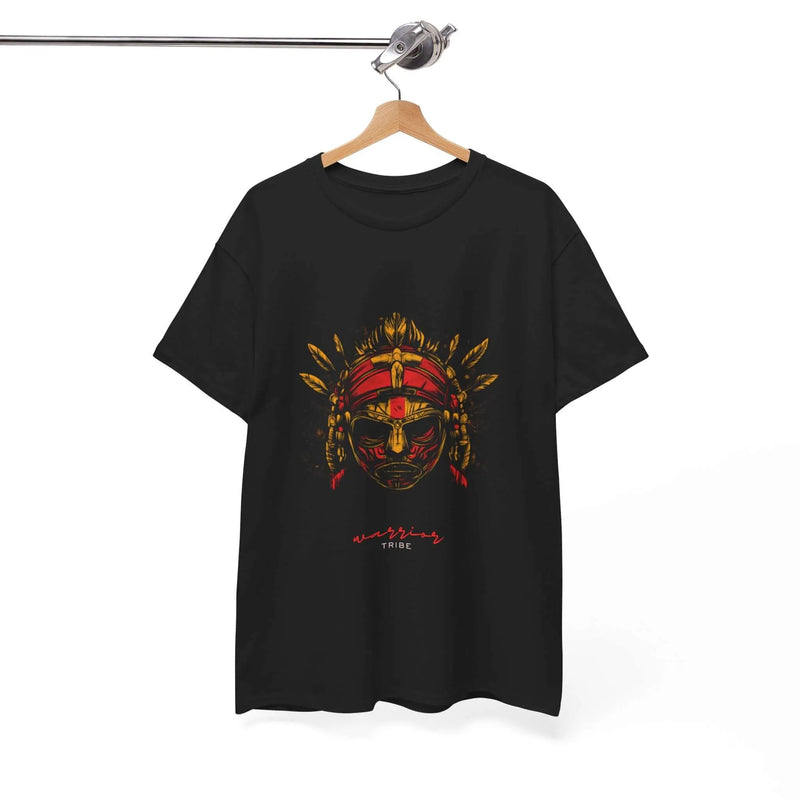Warrior Tribe T-Shirt - Warrior Mask -Oversized - Aurora Bloom Crafts