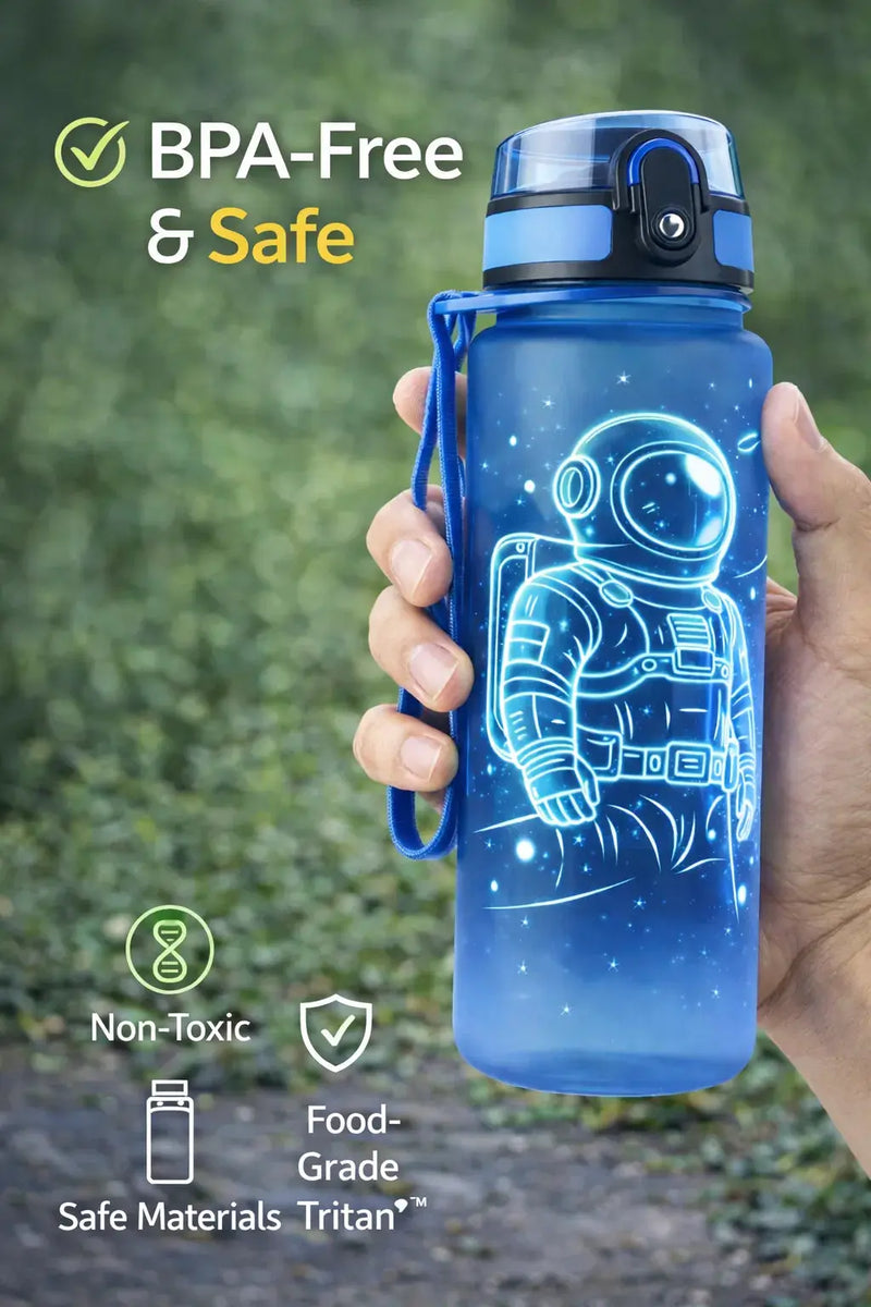 Cosmic Explorer Kids Water Bottle 500ml | BPA-Free Tritan Bottle - Aurora Bloom Crafts