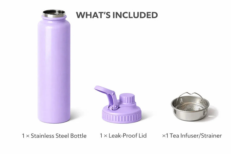 Stainless Steel Insulated Water Bottle 1000ml | Leak-Proof & BPA-Free - Aurora Bloom Crafts
