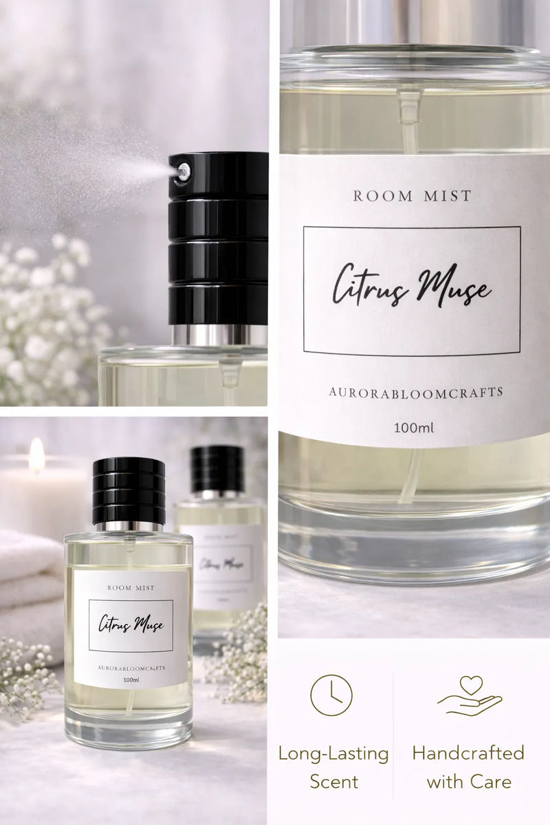 Citrus Muse Room Mist – 100ml | AuroraBloomCrafts