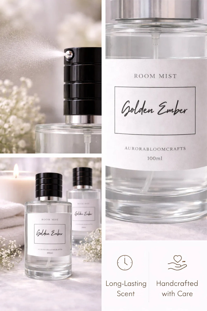 Golden Ember Room Mist – 100ml | AuroraBloomCrafts