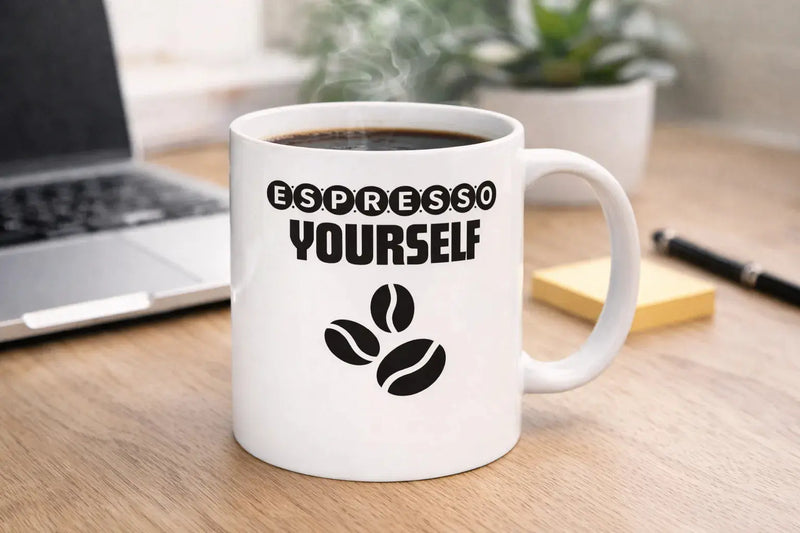 Espresso Yourself mug 11oz ceramic coffee mug for coffee lovers