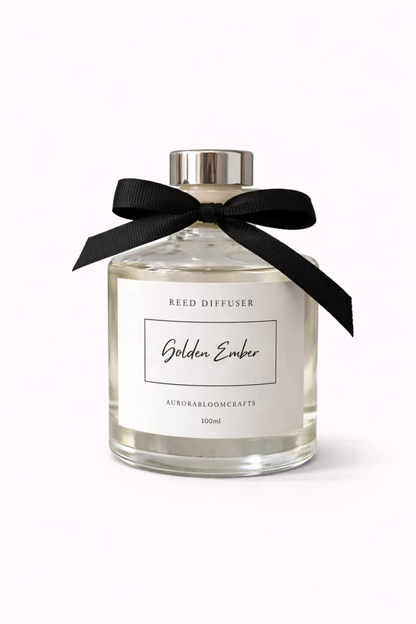 Aurora Bloom Crafts Reed Diffuser – Golden Ember (100ml)