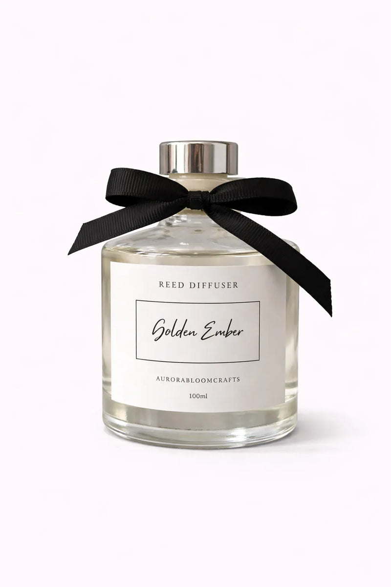 Aurora Bloom Crafts Reed Diffuser – Golden Ember (100ml)