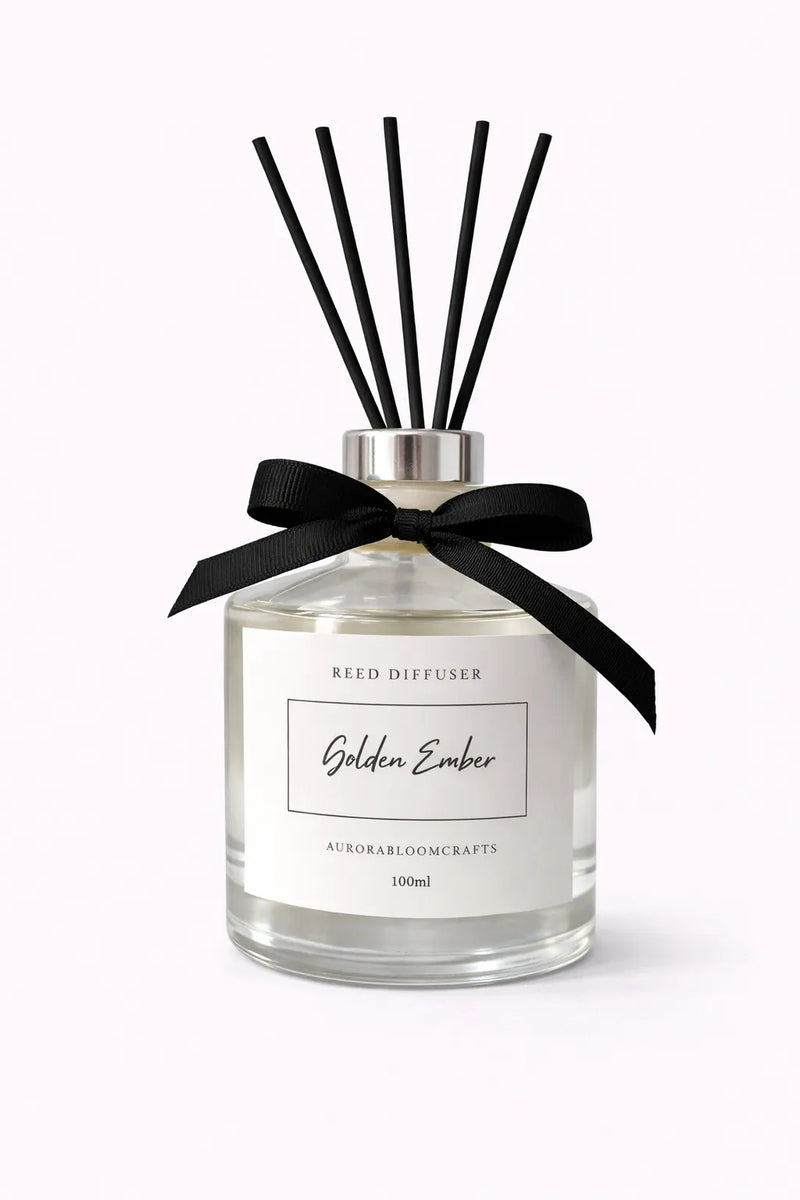 Aurora Bloom Crafts Reed Diffuser – Golden Ember (100ml)