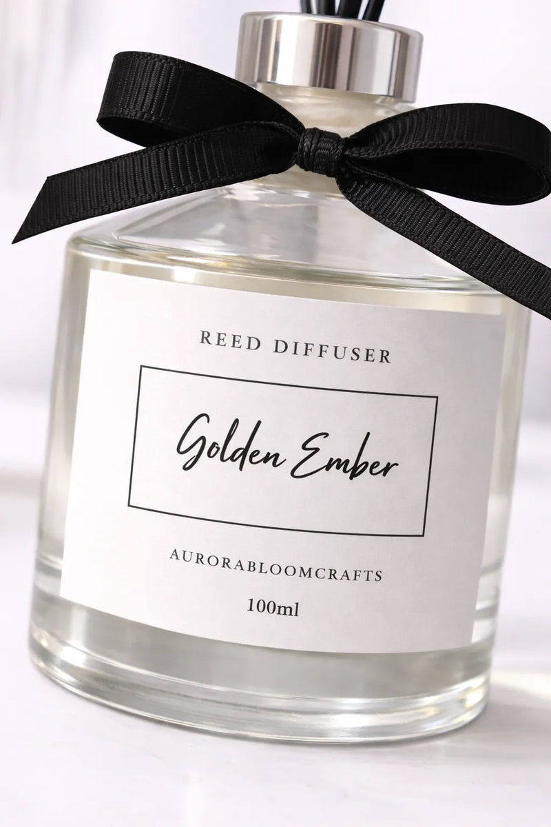 Aurora Bloom Crafts Reed Diffuser – Golden Ember (100ml)