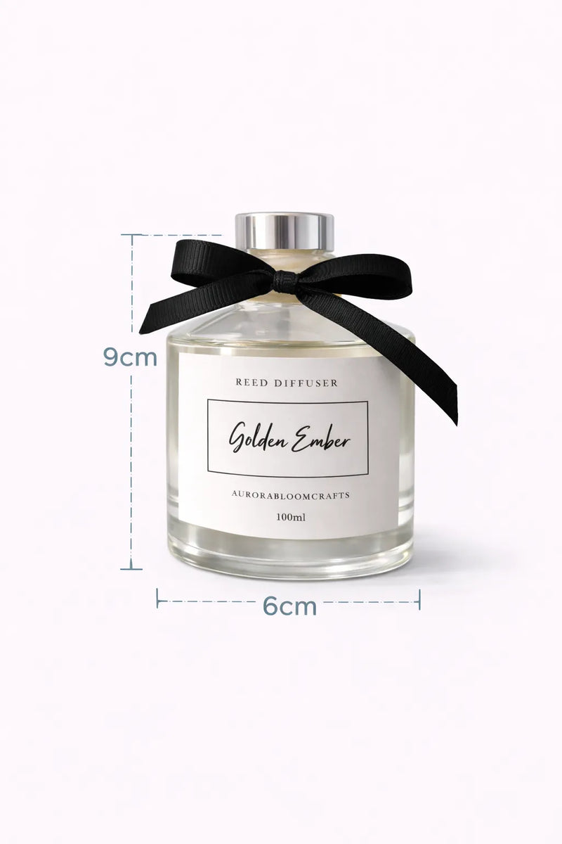 Aurora Bloom Crafts Reed Diffuser – Golden Ember (100ml)