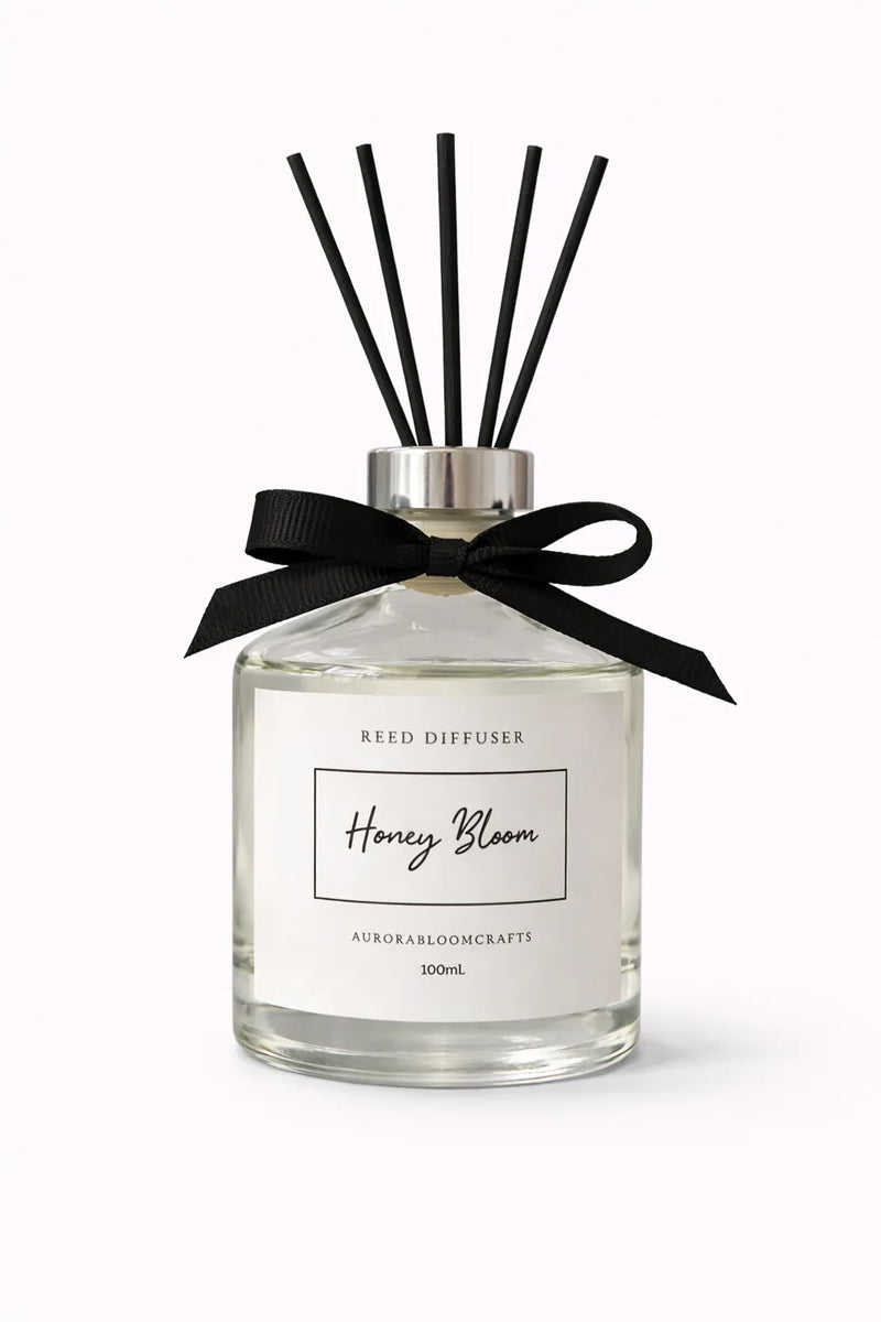 Aurora Bloom Crafts Reed Diffuser – Honey Bloom (100ml)