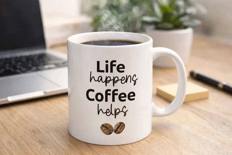 Life Happens funny mug 11oz ceramic coffee mug