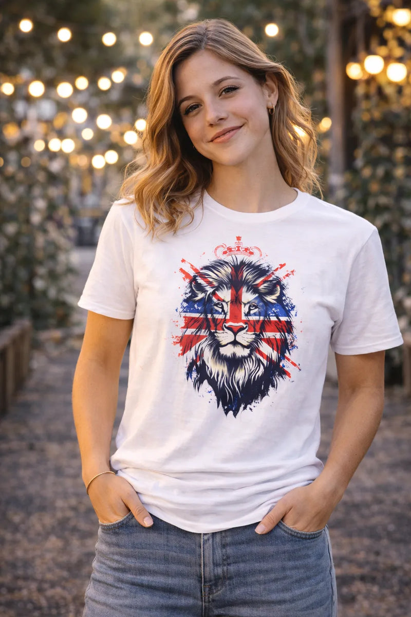 Crowned Lion – Strength & Legacy Tee | Aurora Bloom Crafts