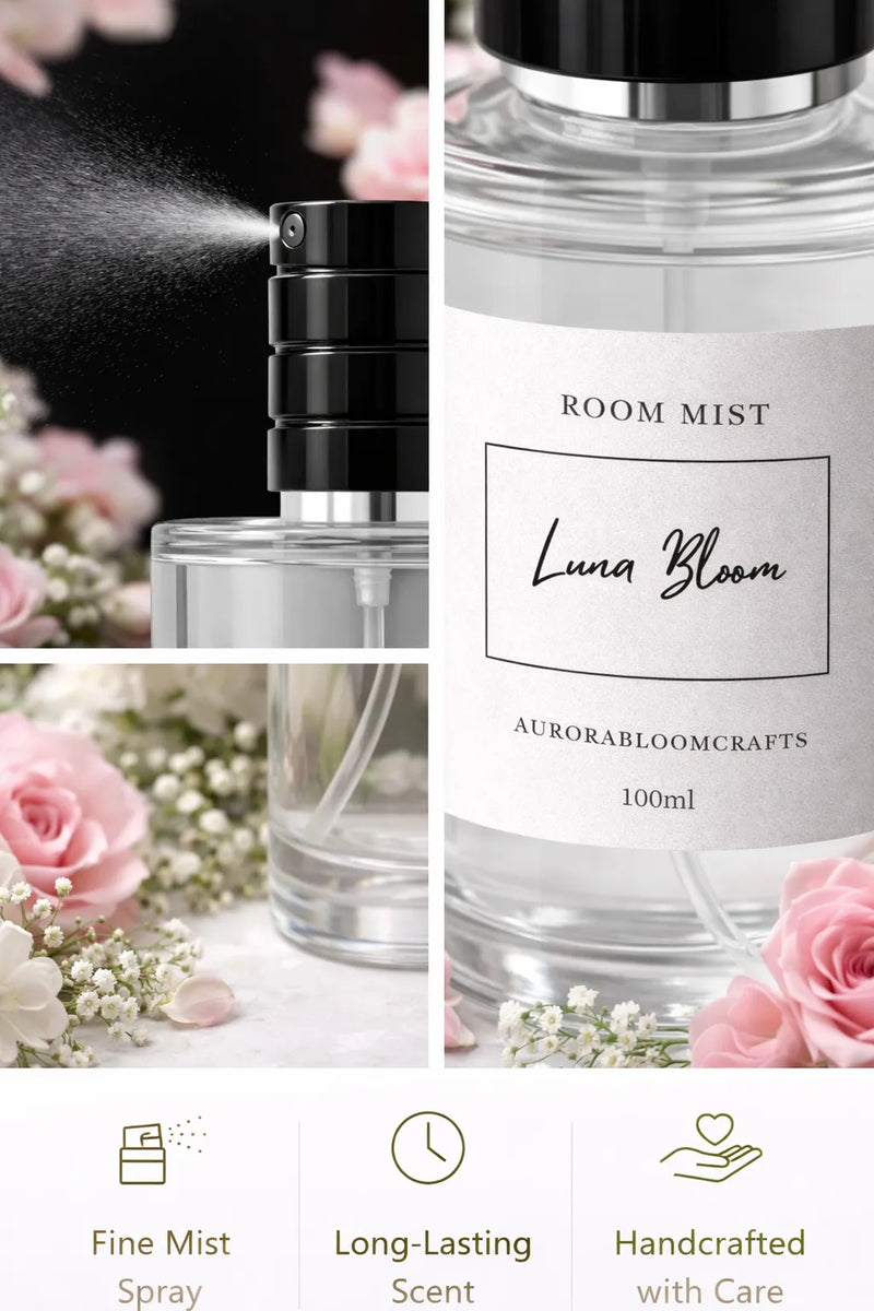 Luna Bloom Room Mist – 100ml | AuroraBloomCrafts