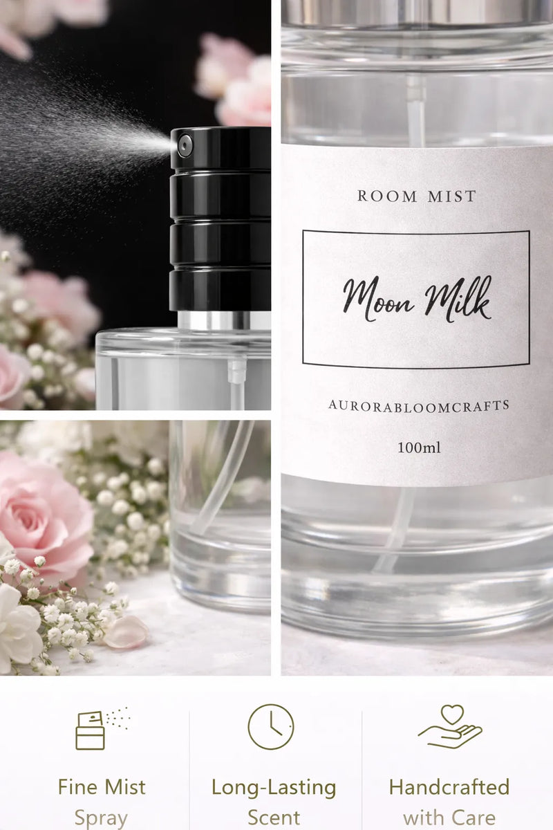 Moon Milk Room Mist – 100ml | AuroraBloomCrafts