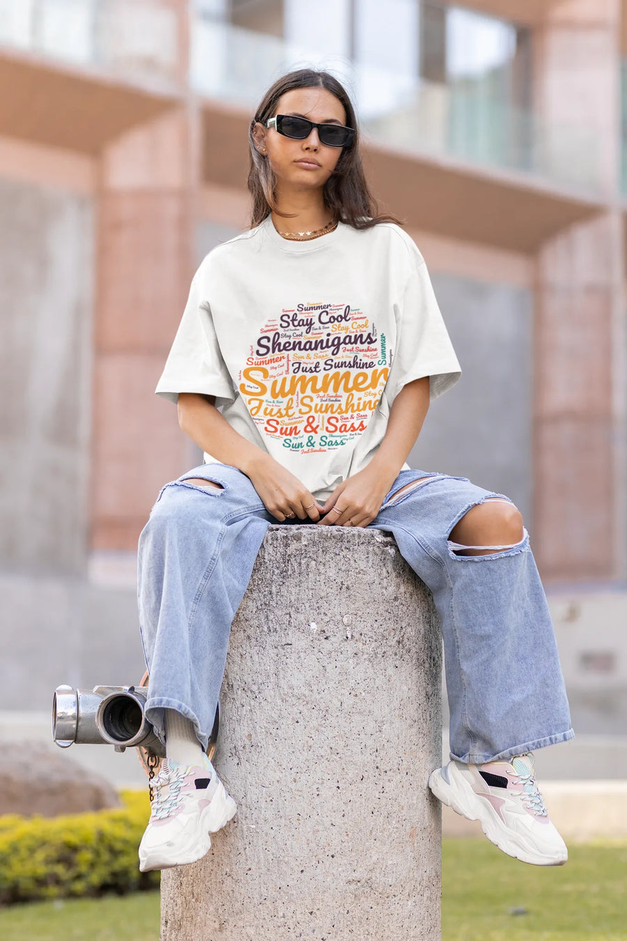 Oversized White T-Shirt for Summer Shenanigans | Trendy Summer Streetwear