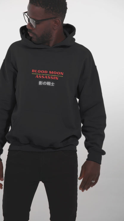 Blood Moon Assassin Hoodie - Black Urban Streetwear Hoodie