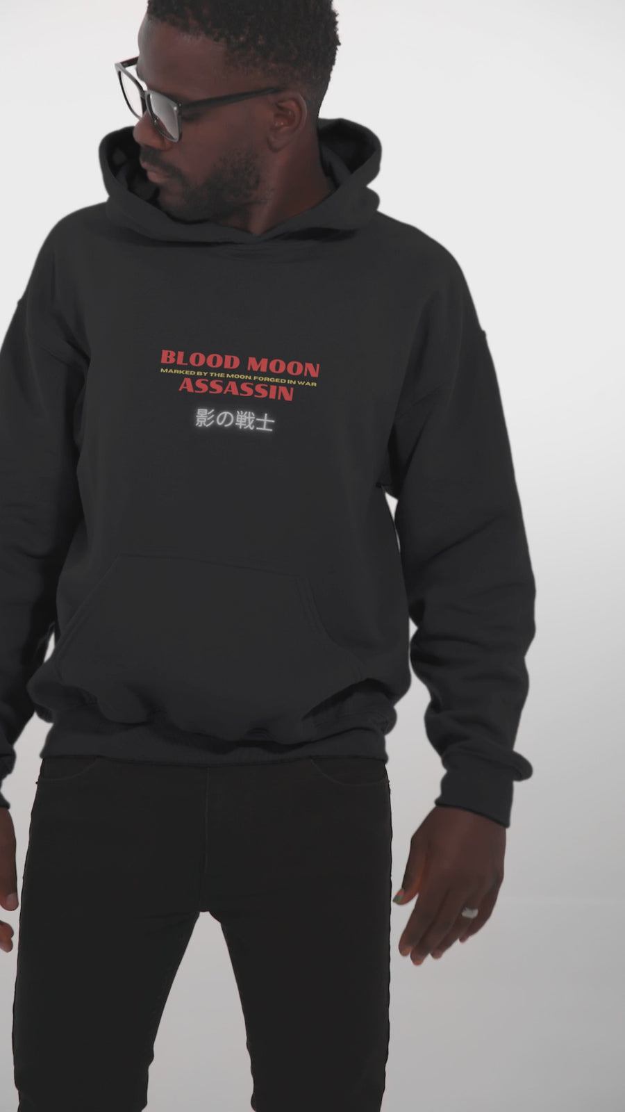 Blood Moon Assassin Hoodie - Black Urban Streetwear Hoodie