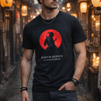 Samurai Silhouette – Red Moon Tee | Aurora Bloom Crafts