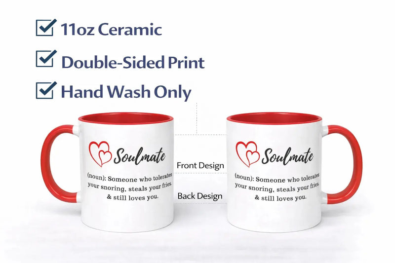 Soulmate funny definition mug 11oz ceramic couples coffee mug