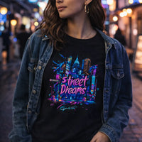 Street Dreams – Neon Skyline Tee | Aurora Bloom Crafts