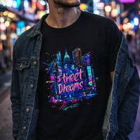 Street Dreams – Neon Skyline Tee | Aurora Bloom Crafts