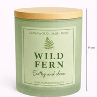 Wild Fern Luxury Scented Candle | Hand-Poured Soy Wax with Wooden Lid - Aurora Bloom Crafts