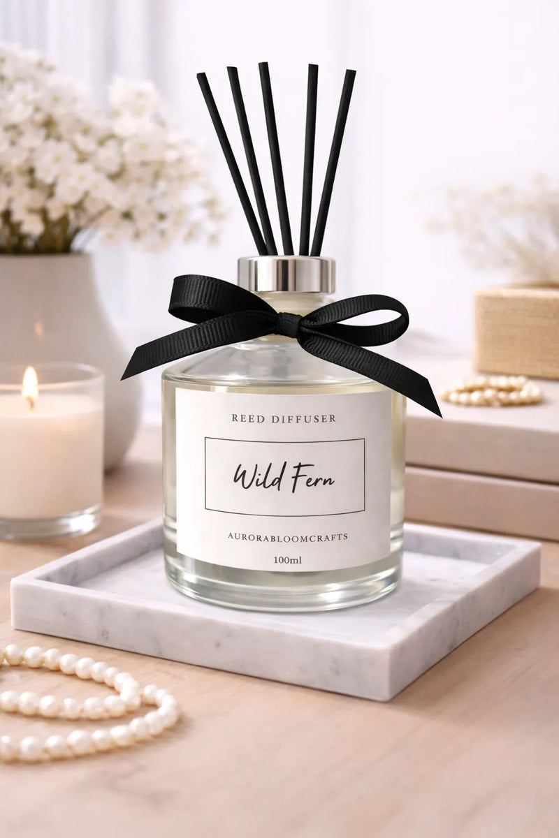 Aurora Bloom Crafts Reed Diffuser – Wild Fern (100ml)