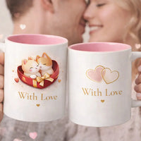 With Love Cat Mug 11oz ceramic coffee mug for cat lovers